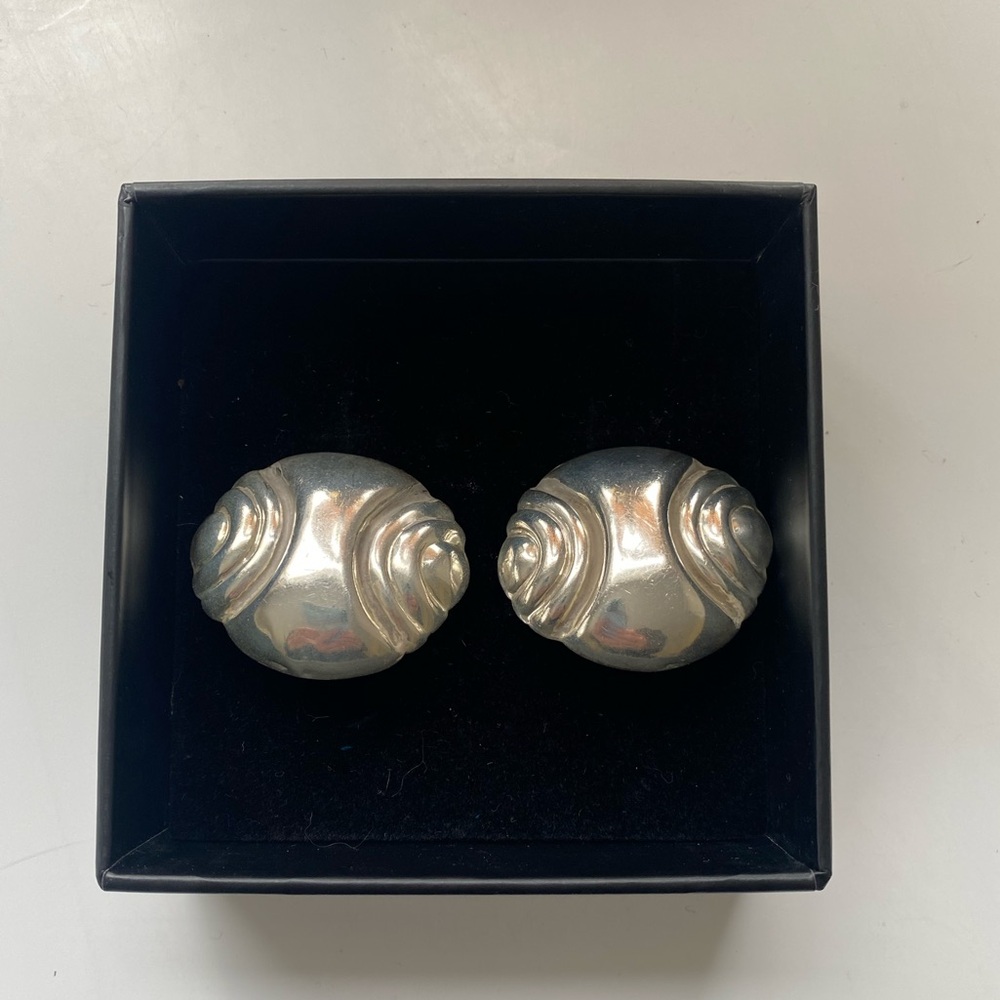 Sterling Silver Statement Clip On Earrings